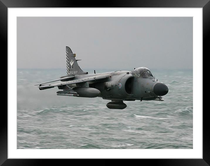 Sea Harrier - low and fast! Framed Mounted Print by Keith Campbell