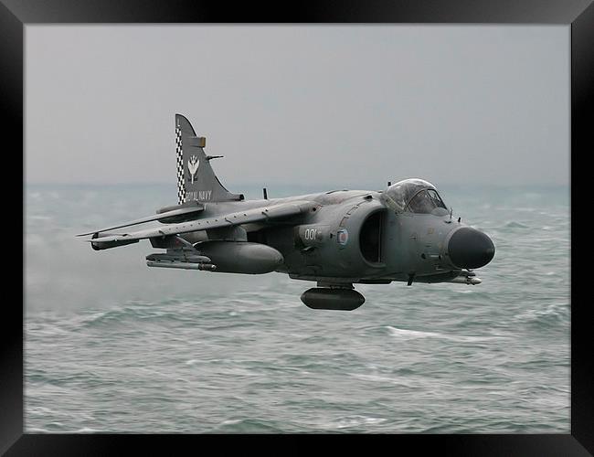 Sea Harrier - low and fast! Framed Print by Keith Campbell