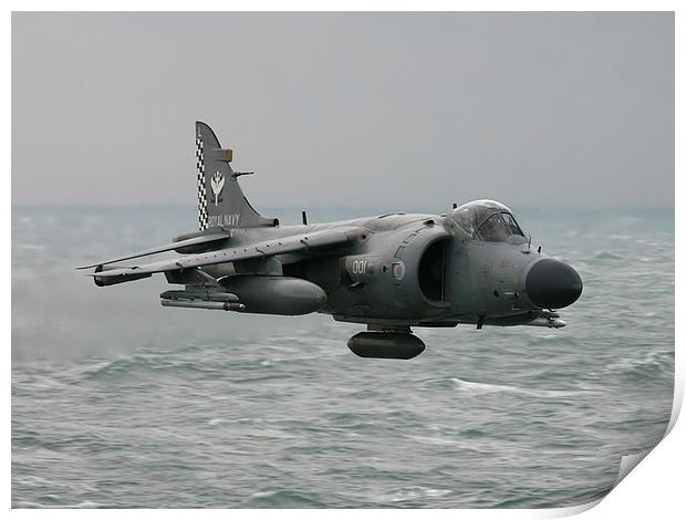 Sea Harrier - low and fast! Print by Keith Campbell