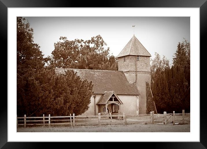 ST. MARY THE VIRGIN CHURCH GREYWELL. Framed Mounted Print by Anthony Kellaway