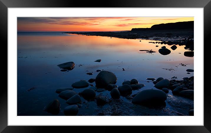 Kimmeridge Bay Sunset Reflections Framed Mounted Print by James Battersby