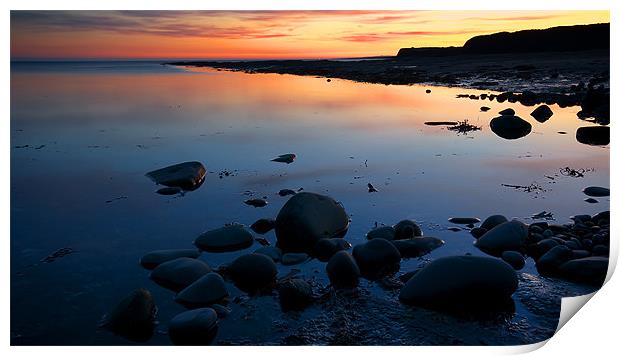 Kimmeridge Bay Sunset Reflections Print by James Battersby