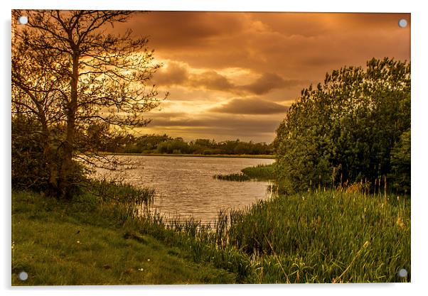 Big Waters Sunset Acrylic by John Ellis