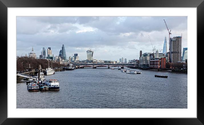 London Skyline from Waterloo Bridge Framed Mounted Print by Philip Pound