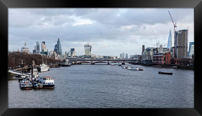 London Skyline from Waterloo Bridge Framed Print by Philip Pound