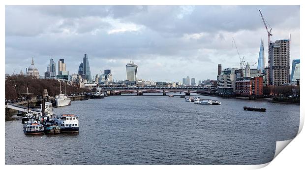 London Skyline from Waterloo Bridge Print by Philip Pound