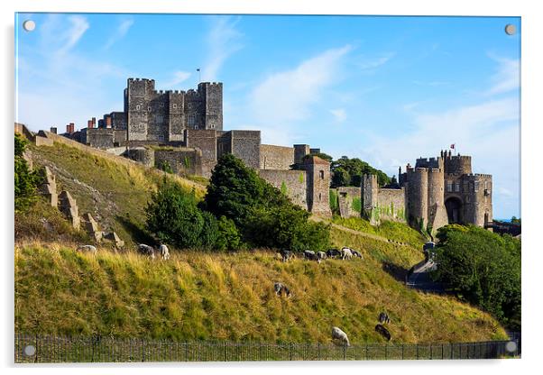 Dover Castle Acrylic by John B Walker LRPS