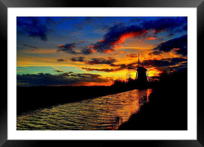 Sunset at the Windmill Framed Mounted Print by Ron Ver