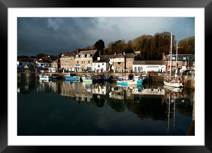 Dark Clouds - Padstow -Cornwall Framed Mounted Print by Samantha Higgs