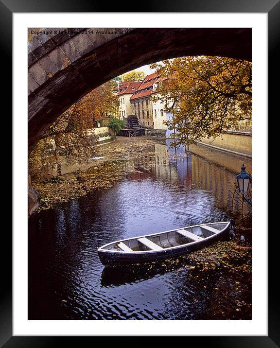 Serene Prague Backwater Framed Mounted Print by Ian Lewis