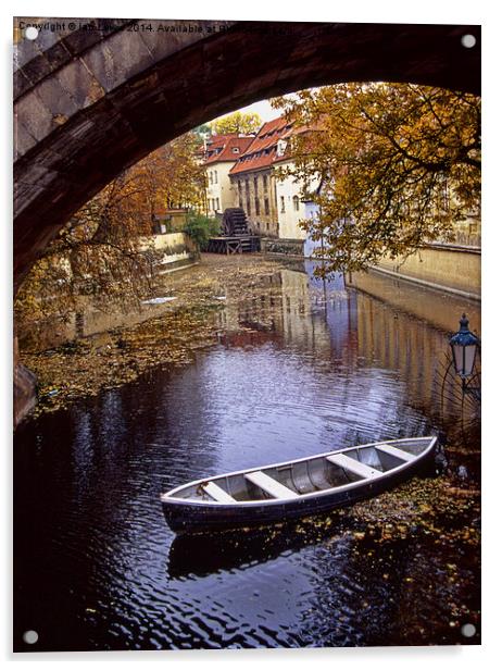 Serene Prague Backwater Acrylic by Ian Lewis