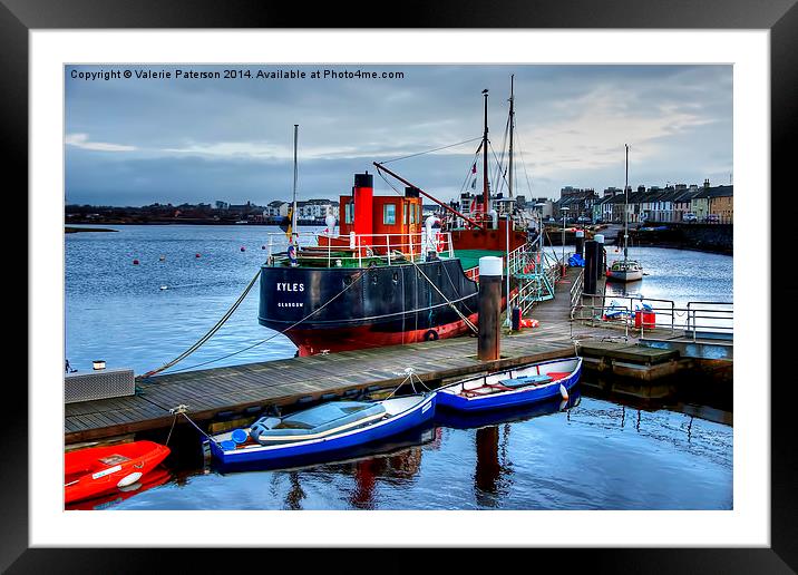 Boats on Irvine Harbour Framed Mounted Print by Valerie Paterson