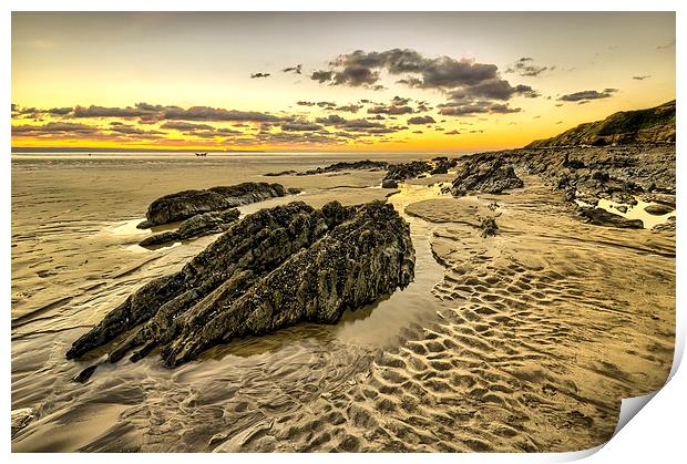 Sunset Saunton Sands Print by Dave Wilkinson North Devon Ph