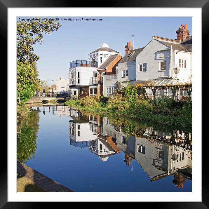 River Stour, Canterbury Framed Mounted Print by Audrey Walker
