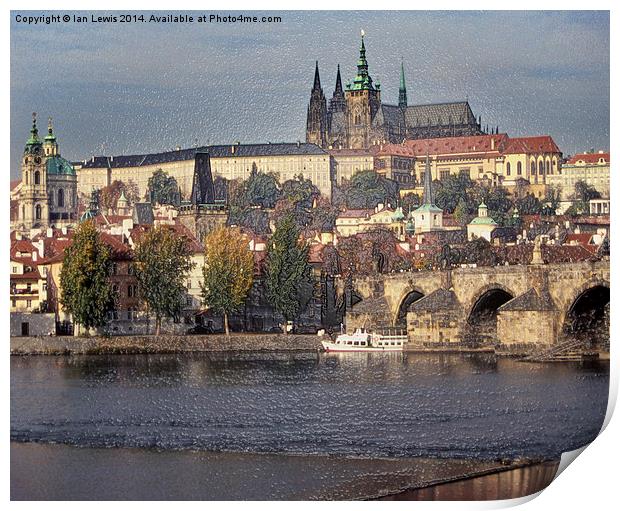 Prague Castle across the Vitava Print by Ian Lewis
