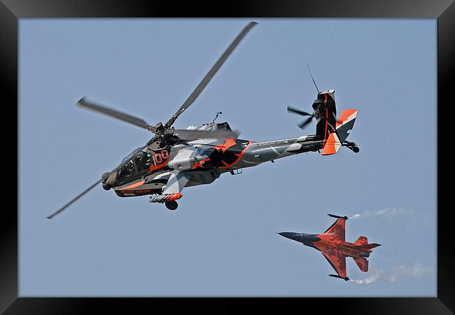 Dutch Apache and F-16 Framed Print by Rachel & Martin Pics