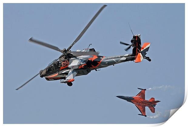 Dutch Apache and F-16 Print by Rachel & Martin Pics