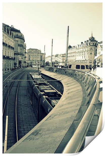 Montpellier Tram Print by Marco Buresti