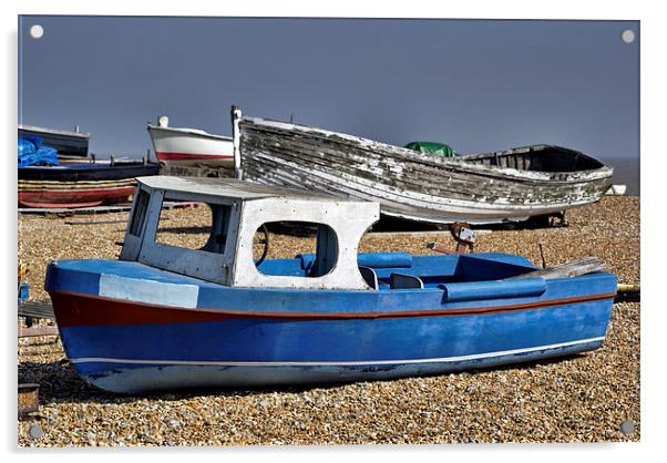 Boats on Deal beach Acrylic by Thanet Photos
