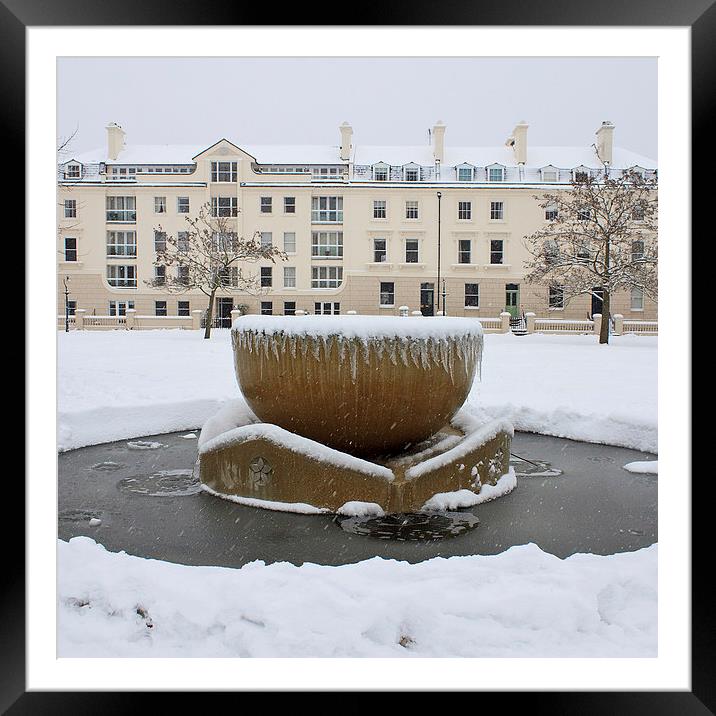 Frozen Fountain Framed Mounted Print by John B Walker LRPS