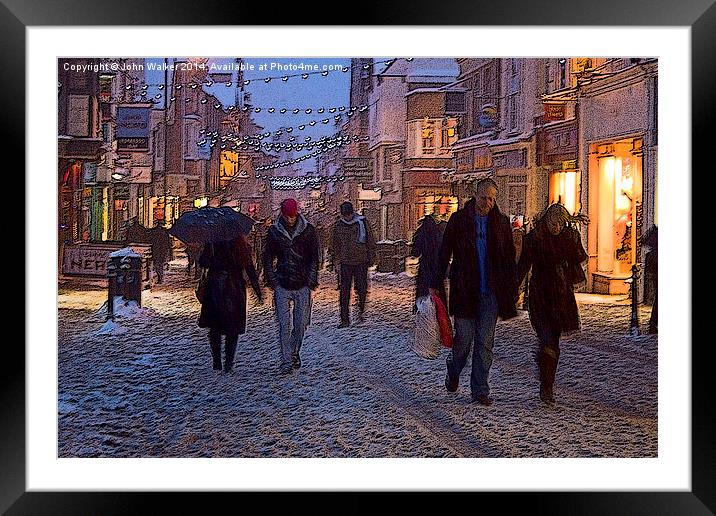 Christmas Shopping in the Snow Framed Mounted Print by John B Walker LRPS