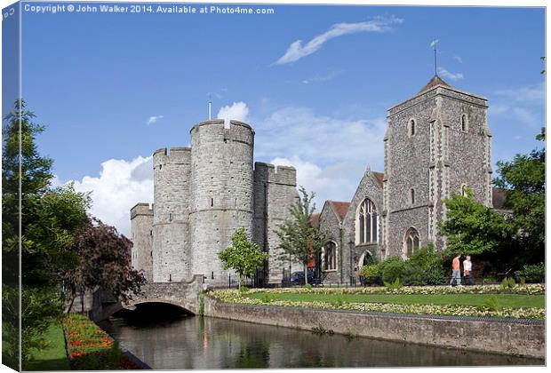 The Westgate Towers, Canterbury Canvas Print by John B Walker LRPS