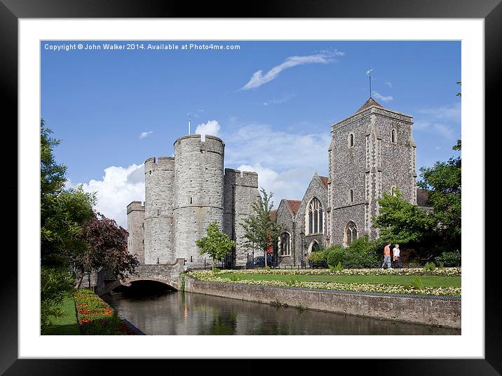 The Westgate Towers, Canterbury Framed Mounted Print by John B Walker LRPS