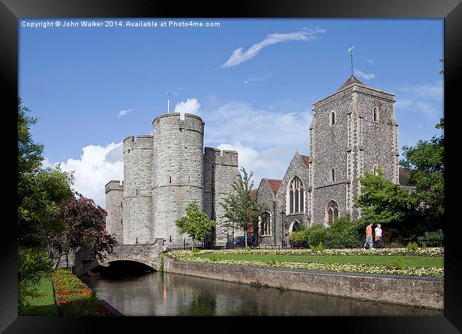 The Westgate Towers, Canterbury Framed Print by John B Walker LRPS
