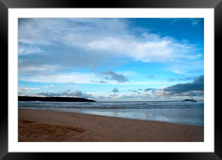 Blue Skies at Harlyn Bay, Cornwall Framed Mounted Print by Samantha Higgs