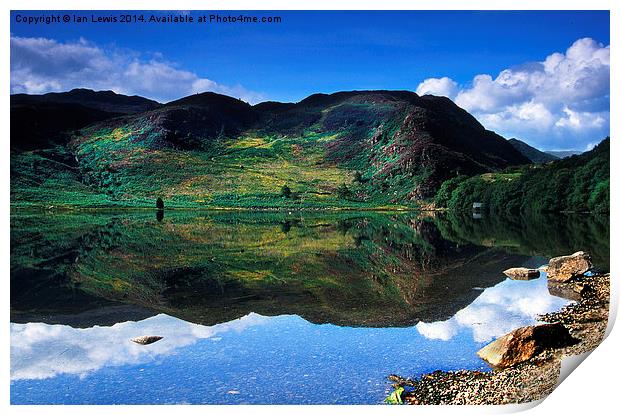 Llyn Dinas Reflections Print by Ian Lewis