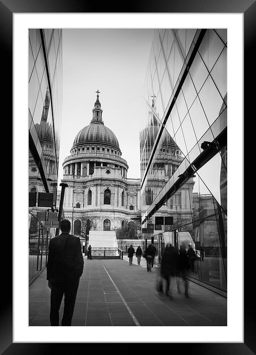 On Reflection at St Pauls Framed Mounted Print by Matthew Dartford