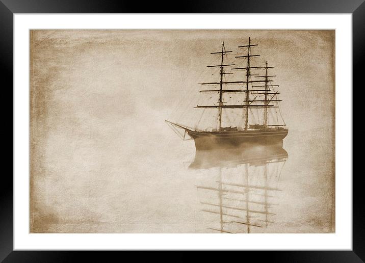 Morning mist in sepia Framed Mounted Print by John Edwards