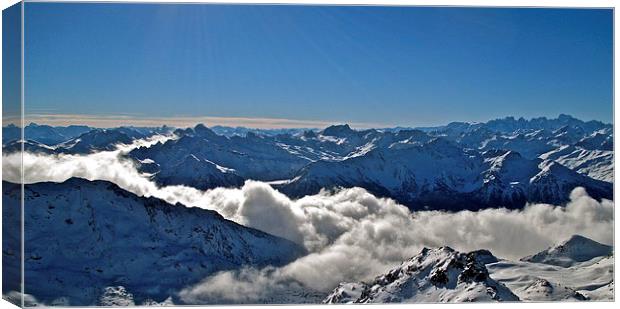 French Alps Looking East 2 Canvas Print by Michael Wood