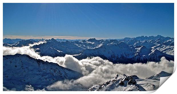 French Alps Looking East 2 Print by Michael Wood