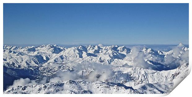 French Alps Looking South Print by Michael Wood