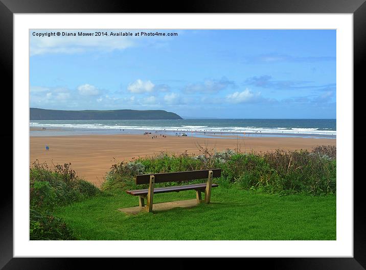 Woolacombe Framed Mounted Print by Diana Mower