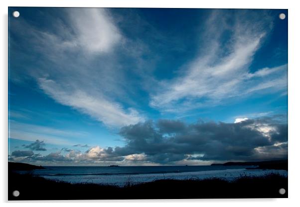 Blue Skies at Harlyn Bay, Cornwall Acrylic by Samantha Higgs