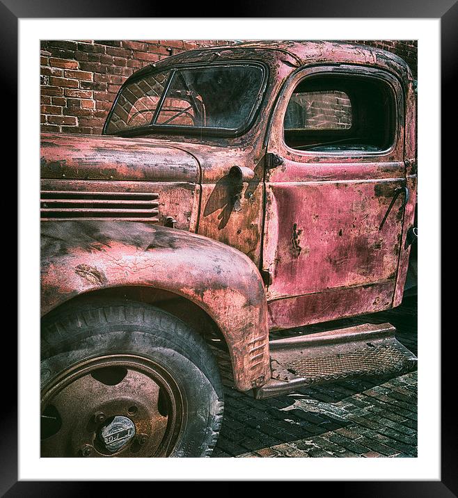 Red Truck Framed Mounted Print by Mary Lane