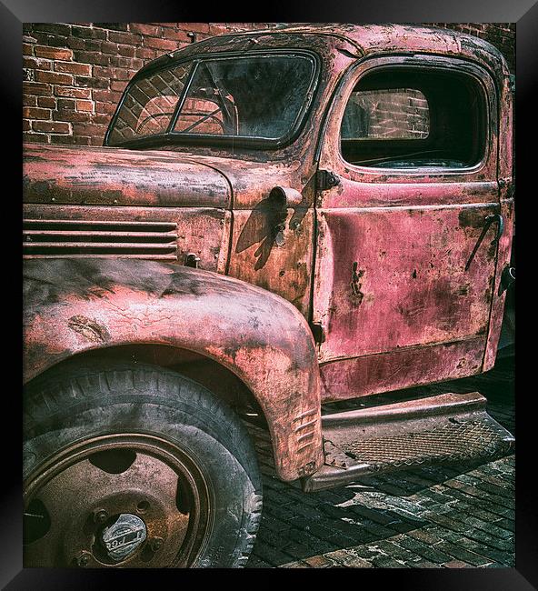 Red Truck Framed Print by Mary Lane