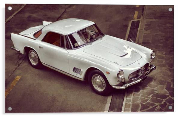 Maserati 3500gt Touring Coupe Acrylic by Guido Parmiggiani