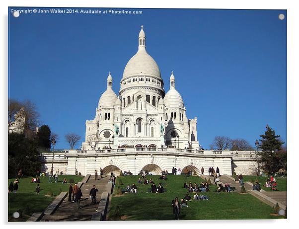 Sacre Coeur, Montmartre, Paris Acrylic by John B Walker LRPS