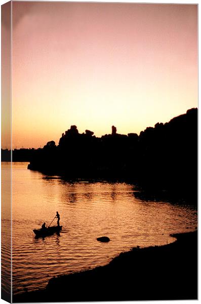 JST2941 Sunset, Temple of Philae Canvas Print by Jim Tampin