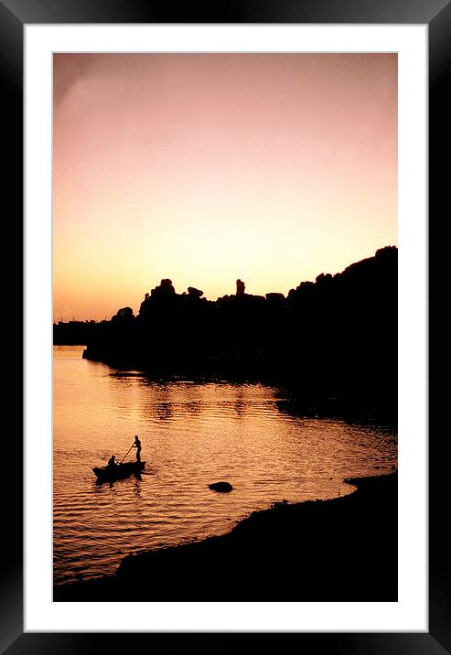 JST2941 Sunset, Temple of Philae Framed Mounted Print by Jim Tampin