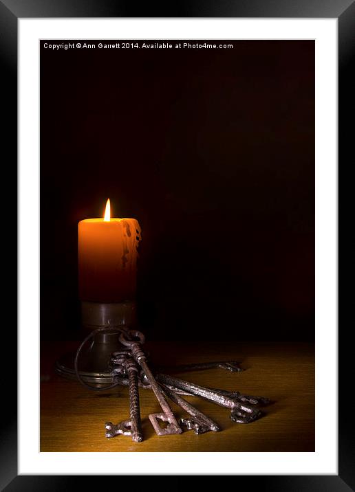 Candle and Old Keys Framed Mounted Print by Ann Garrett