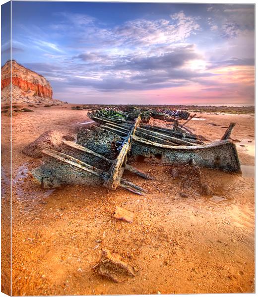 Shipwreck on Hunstanton Beach Canvas Print by Mike Sherman Photog