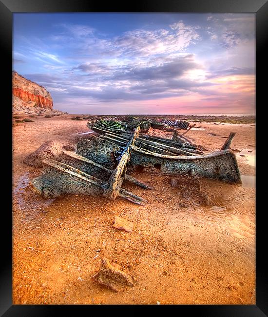 Shipwreck on Hunstanton Beach Framed Print by Mike Sherman Photog