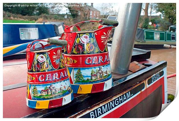 Gypsy Painted Buckets Print by philip milner