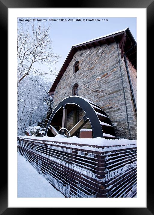 Enchanting Killin Waterwheel in Winter Wonderland Framed Mounted Print by Tommy Dickson
