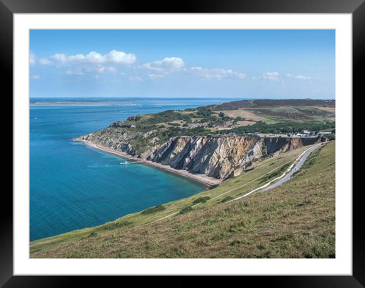 View of Alum Bay Framed Mounted Print by Diane Griffiths