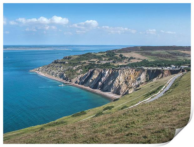 View of Alum Bay Print by Diane Griffiths